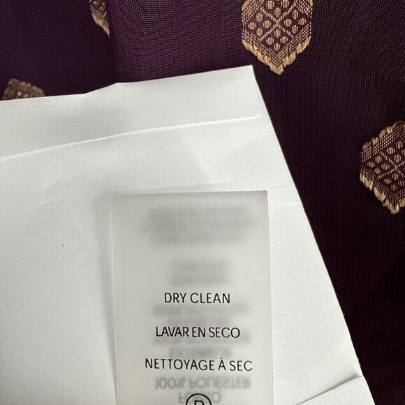 New CALVIN KLEIN Womens Size 2 Purple Gold Tie Cuffs Balloon Sleeve Shift Dress - Picture 11 of 11